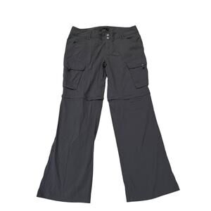 Prana Womens Convertible Cargo Straight-Leg Pants in Charcoal